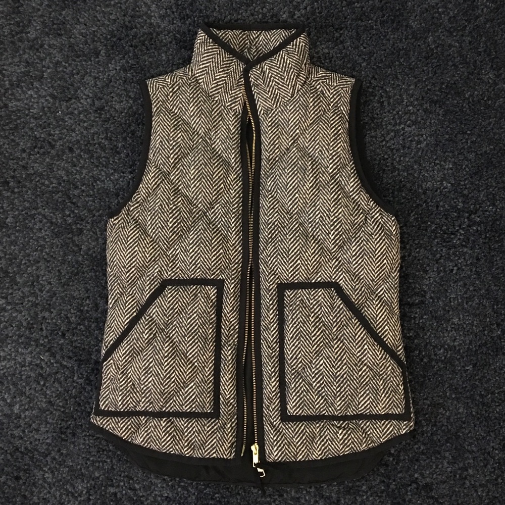 J. Crew Herringbone Puffer Vest